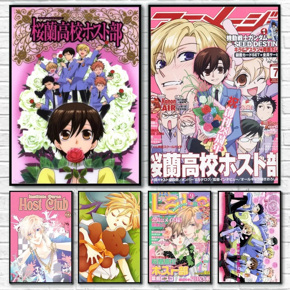 Anime Ouran High School Host Club Pink Poster Sticky Wall Art Printing Waterproof Home Living Bed Room Bar Aesthetic Decor Anime Ouran High School Host Club Pink Poster Sticky Wall Art Printing Waterproof Home Living Bed Room Bar Aesthetic Decor